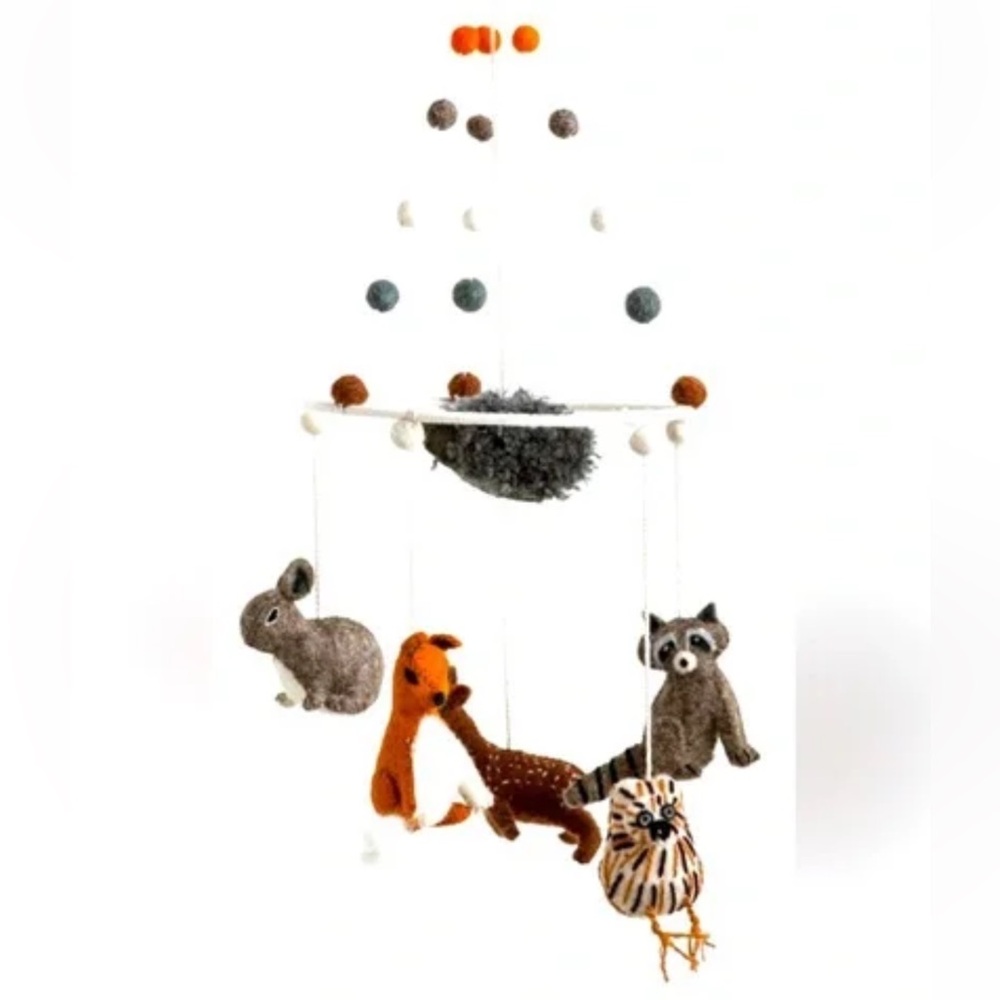 Forest Animal Wool Baby Mobile